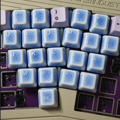 Heart-shaped Crackle Ceramic Keycap Set