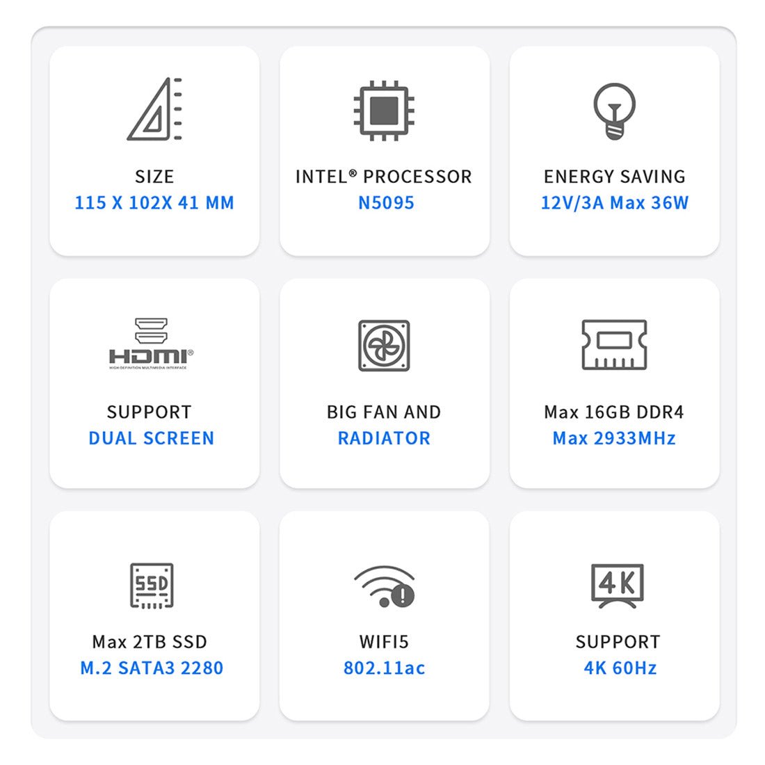 LITNXTBeelink MINI S N5095 Gaming Mini PC Computer-16