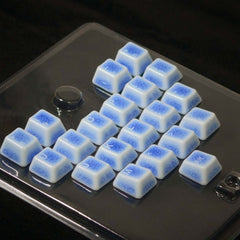 Heart-shaped Crackle Ceramic Keycap Set