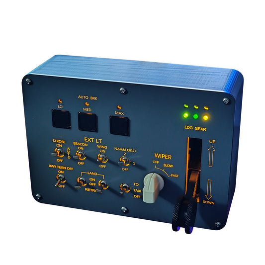 1/1 Scale Backlit Landing Gear and Lights Control Panel for MSFS2020, Windows PC - Compatible with FENIX320