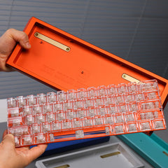 61-Key Layout Crystal Clear PC Keycaps