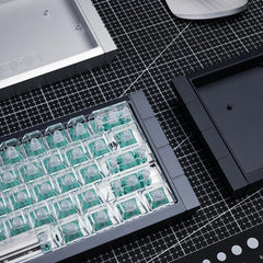 61-Key Layout Crystal Clear PC Keycaps