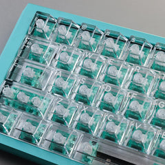 61-Key Layout Crystal Clear PC Keycaps