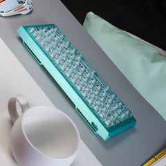 61-Key Layout Crystal Clear PC Keycaps