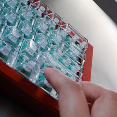 61-Key Layout Crystal Clear PC Keycaps