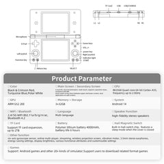 ANBERNIC RG DS Dual Screens Retro Handheld Game Console