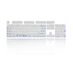 Blue and White Porcelain Ceramic Keycaps, 104 Key OEM Profile Keycap Set