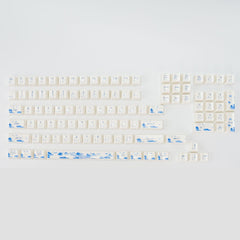 Blue and White Porcelain Ceramic Keycaps, 104 Key OEM Profile Keycap Set