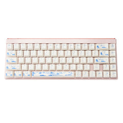 Blue and White Porcelain Ceramic Keycaps, 104 Key OEM Profile Keycap Set