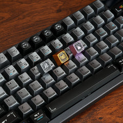 Christmas/Halloween Original-Profile 220-Grit Anodizing Aluminum Alloy Keycaps for R4-1U ESC Row (3PCS)