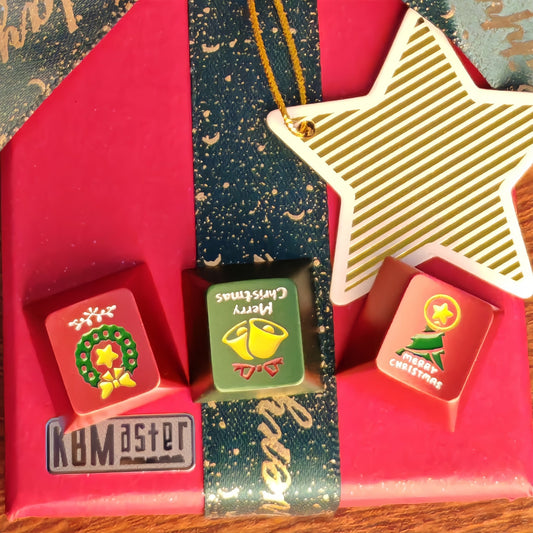 Christmas/Halloween Original-Profile 220-Grit Anodizing Aluminum Alloy Keycaps for R4-1U ESC Row (3PCS)