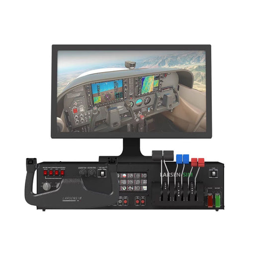 LARSENSIM Desktop Flight Sim Control Metal Housing Panel with Integrated Display for Windows, Compatible with X-Plane MSFS, D40/D42/172 Aircraft Models(Pre order:35 days)