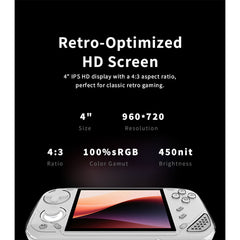 MINILOONG Pocket 1 4-Inch IPS 4:3 Display Open-Source Retro Handheld Game Console