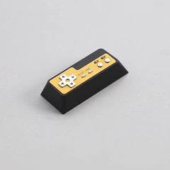 Original CNC Zinc Alloy Red & White Console Handle Enter Keycap for Mechanical Keyboards (Anodized Black)