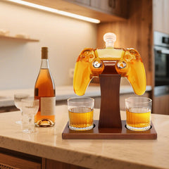 25.4 Oz Game Controller Whiskey Decanter Set with 2 Glasses