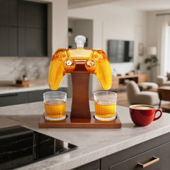25.4 Oz Game Controller Whiskey Decanter Set with 2 Glasses