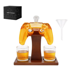 25.4 Oz Game Controller Whiskey Decanter Set with 2 Glasses