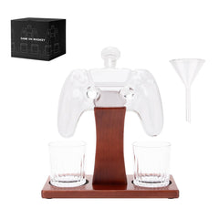 25.4 Oz Game Controller Whiskey Decanter Set with 2 Glasses