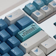 “Sea Mist Romantic Letter” Original-Profile Zinc Alloy Enter Keycap for Mechanical Keyboards
