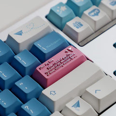 “Sea Mist Romantic Letter” Original-Profile Zinc Alloy Enter Keycap for Mechanical Keyboards