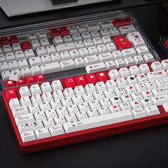 TIC-TAC-TOE Side-Printed Original Magnetic Keycaps (Cold-White+Red)