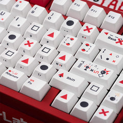 TIC-TAC-TOE Side-Printed Original Magnetic Keycaps (Cold-White+Red)