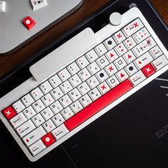 TIC-TAC-TOE Side-Printed Original Magnetic Keycaps (Cold-White+Red)