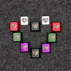 Vibrant Glass Heart Original R4 Profile 220-Grit Anodizing Aluminum Alloy Keycaps for ESC Row