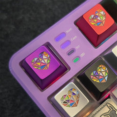 Vibrant Glass Heart Original R4 Profile 220-Grit Anodizing Aluminum Alloy Keycaps for ESC Row