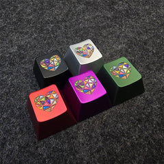 Vibrant Glass Heart Original R4 Profile 220-Grit Anodizing Aluminum Alloy Keycaps for ESC Row