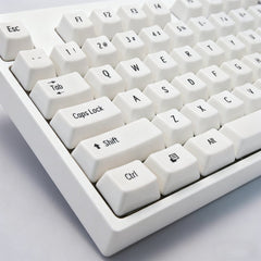White Ceramic Keycaps, 87/104 Key OEM Profile Keycap Set