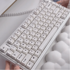 White Ceramic Keycaps, 87/104 Key OEM Profile Keycap Set