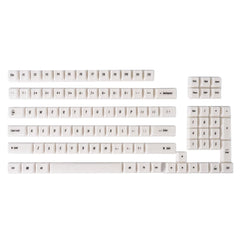 White Ceramic Keycaps, 87/114 Key OEM Profile Keycap Set