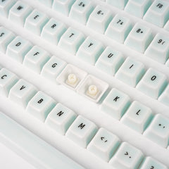 White Ceramic Keycaps, 87/104 Key OEM Profile Keycap Set