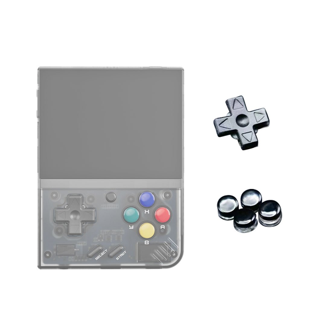 Miyoo Mini V4/ Miyoo Mini Plus Custom Button Kit - Glossy Black（Only D-pad  & ABXY Buttons） / Miyoo Mini Plus
