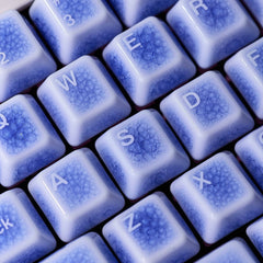 Crackle Ceramic Keycaps Set, OEM Profile 76/114 Keys for Mechanical Keyboard