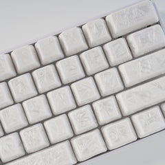 Crystal Texture Ceramic Keycaps, OEM Profile 76/114 keys for Mechanical Keyboard