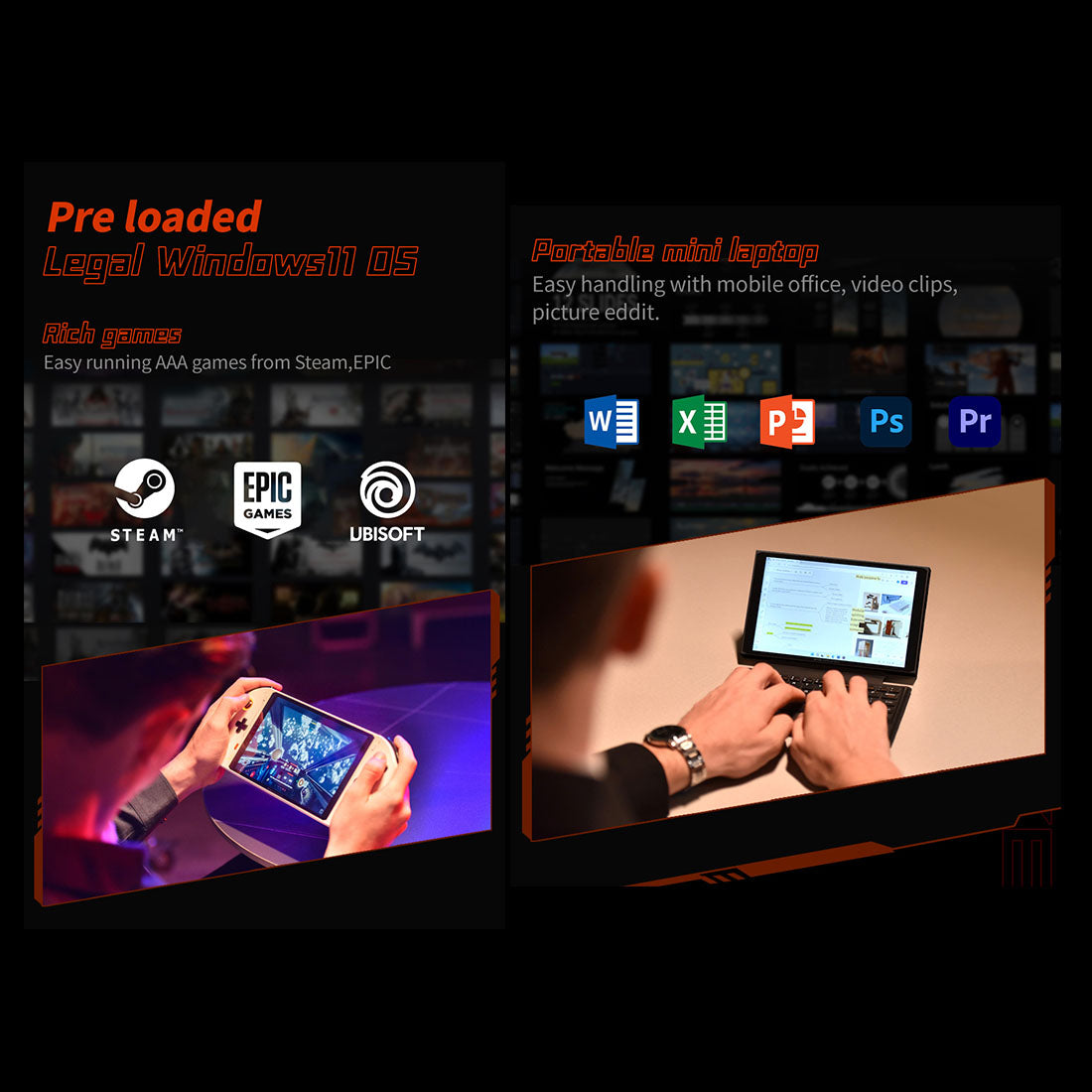OneXPlayer 2 8.4-Inch Portable PC Handheld Game Console - Black / 16+1TB /  US Plug