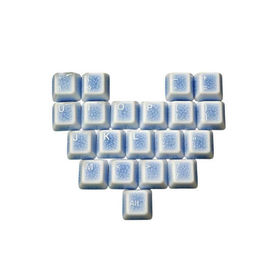 Heart-shaped Crackle Ceramic Keycap Set