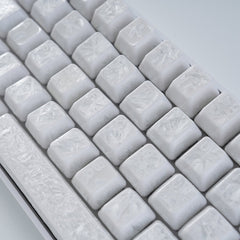 Crystal Texture Ceramic Keycaps, OEM Profile 76/114 keys for Mechanical Keyboard