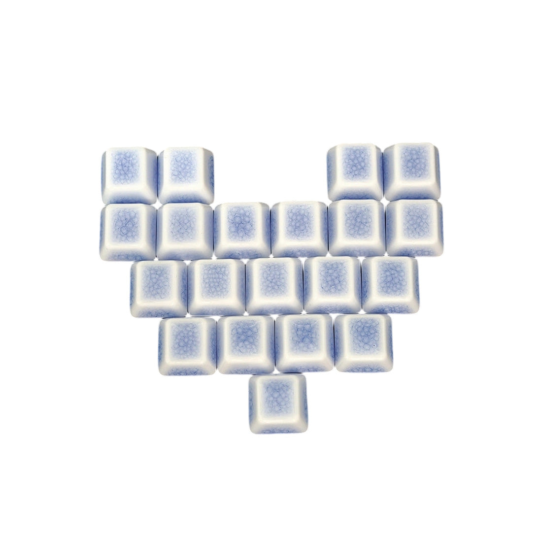 Heart-shaped Crackle Ceramic Keycap Set