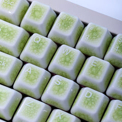 Crackle Ceramic Keycaps Set, OEM Profile 76/114 Keys for Mechanical Keyboard