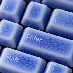 Crackle Ceramic Keycaps Set, OEM Profile 76/114 Keys for Mechanical Keyboard