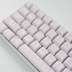 Crystal Texture Ceramic Keycaps, OEM Profile 76/114 keys for Mechanical Keyboard