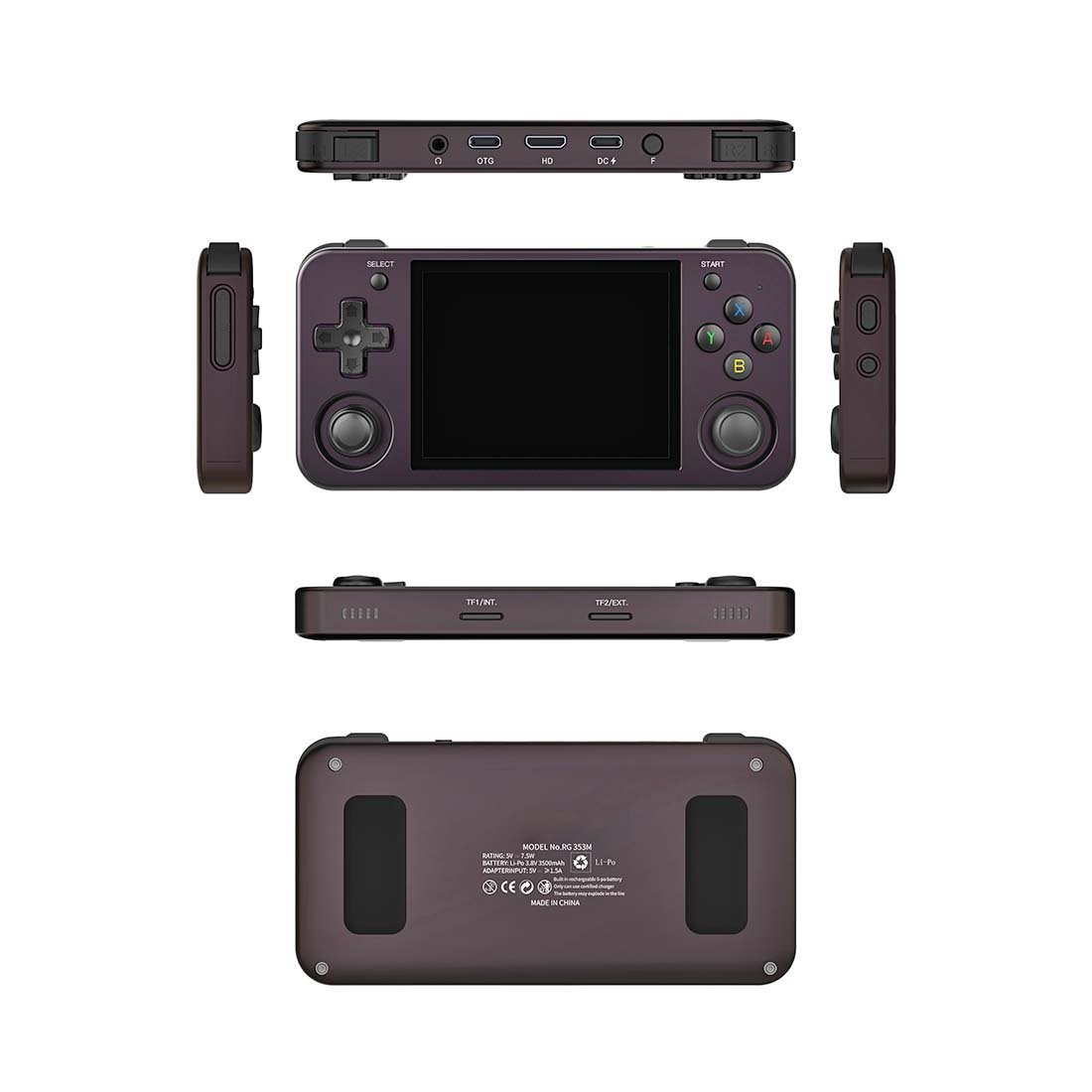 Amazon.com: RG353M Handheld Game Console Aluminum Alloy CNC Support Dual OS  Android 11+ Linux, 5G WiFi 4.2 Bluetooth 3.5 Inch IPS Multi-Touch Screen 