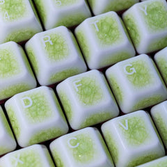 Crackle Ceramic Keycaps Set, OEM Profile 76/114 Keys for Mechanical Keyboard