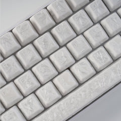 Crystal Texture Ceramic Keycaps, OEM Profile 76/114 keys for Mechanical Keyboard