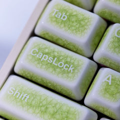 Crackle Ceramic Keycaps Set, OEM Profile 76/114 Keys for Mechanical Keyboard