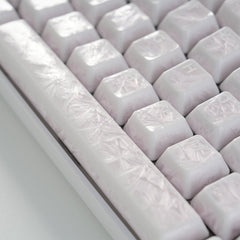 Crystal Texture Ceramic Keycaps, OEM Profile 76/114 keys for Mechanical Keyboard