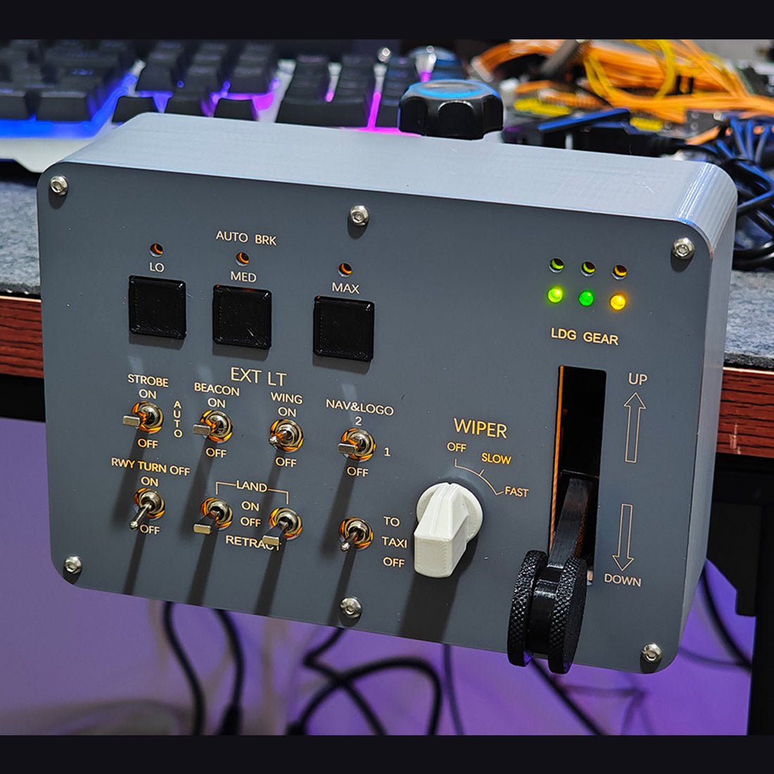 Backlit Game Control Panel 1/1 Scale Backlit Landing Gear and Lights Control Panel for MSFS2020 ...